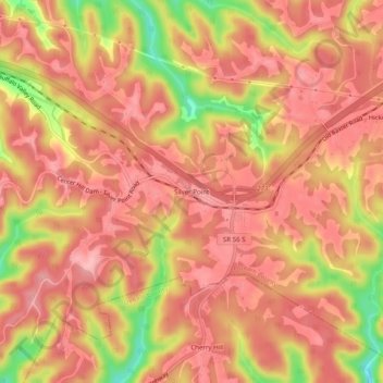 Mapa topográfico Silver Point, altitud, relieve