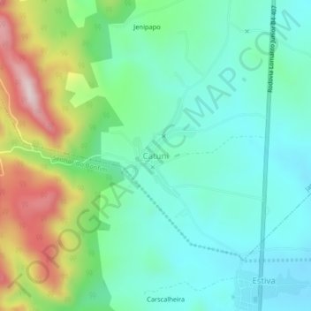 Mapa topográfico Catuni, altitud, relieve