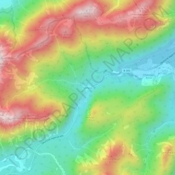 Mapa topográfico Seehaus, altitud, relieve