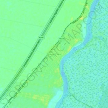 Mapa topográfico Sauce Viejo, altitud, relieve