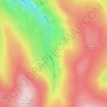 Mapa topográfico Carr Shield, altitud, relieve