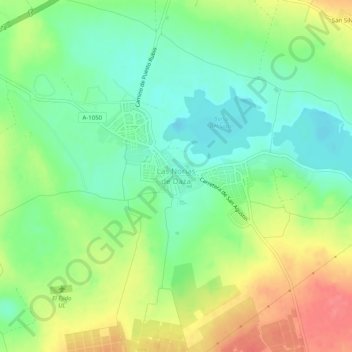 Mapa topográfico Las Norias de Daza, altitud, relieve