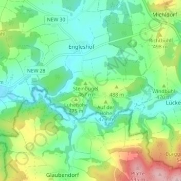 Mapa topográfico Matzlesberg, altitud, relieve