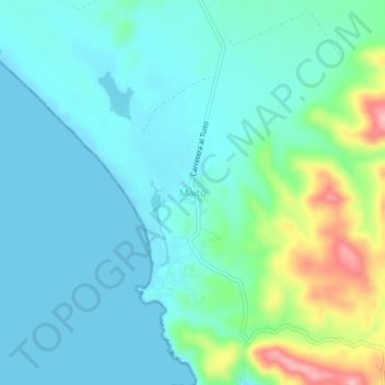 Mapa topográfico Maito, altitud, relieve