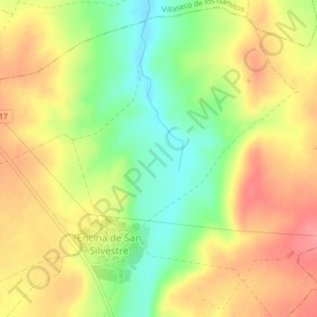 Mapa topográfico Callejas, altitud, relieve