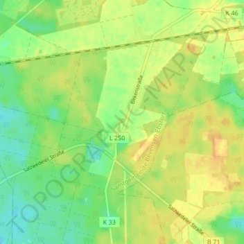 Mapa topográfico Lintzel, altitud, relieve