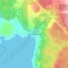 Mapa topográfico Halfmoon Bay, altitud, relieve