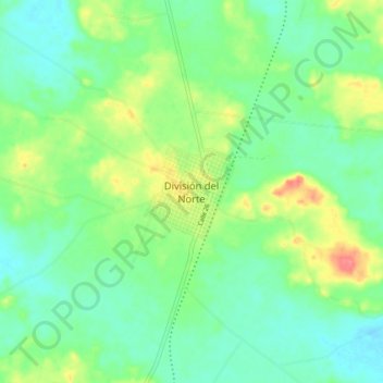 Mapa topográfico División del Norte, altitud, relieve