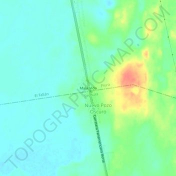 Mapa topográfico Mala Vida, altitud, relieve