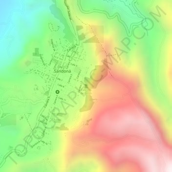 Mapa topográfico Cascada de Belén, altitud, relieve