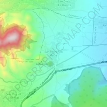 Mapa topográfico San Francisco Putla, altitud, relieve