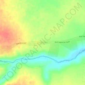 Mapa topográfico Golandim, altitud, relieve