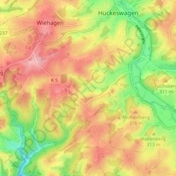 Mapa topográfico Sohl, altitud, relieve