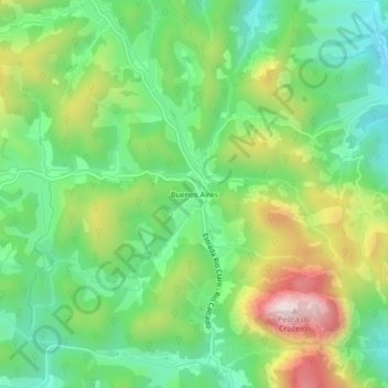 Mapa topográfico Buenos Aires, altitud, relieve