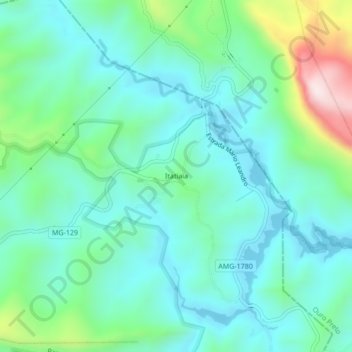 Mapa topográfico Itatiaia, altitud, relieve
