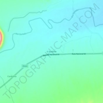 Mapa topográfico El Pueblito, altitud, relieve