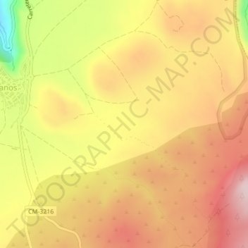 Mapa topográfico Trassierra, altitud, relieve