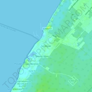 Mapa topográfico San Miguel, altitud, relieve