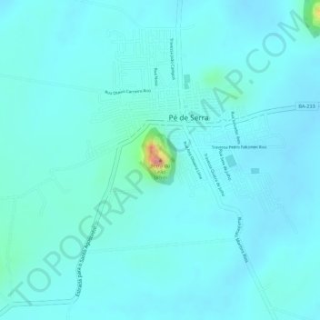 Mapa topográfico Serra do Leão, altitud, relieve