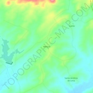 Mapa topográfico Melosa, altitud, relieve