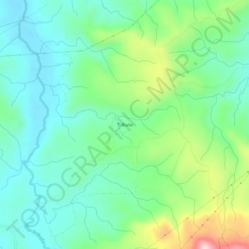 Mapa topográfico Tributo, altitud, relieve