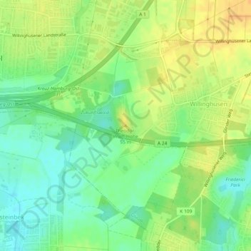 Mapa topográfico Theodor-Wulff-Höhe, altitud, relieve