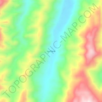 Mapa topográfico La Clara, altitud, relieve