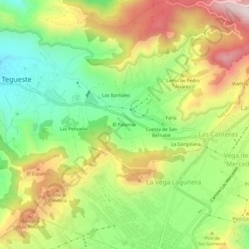 Mapa topográfico El Palomar, altitud, relieve