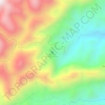 Mapa topográfico Cachoeira do Dinossauro, altitud, relieve