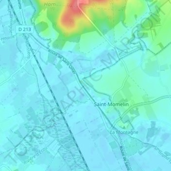 Mapa topográfico Ferme des Deux Lions, altitud, relieve