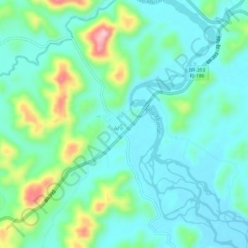 Mapa topográfico Aré, altitud, relieve
