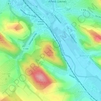 Mapa topográfico Schlehberg, altitud, relieve
