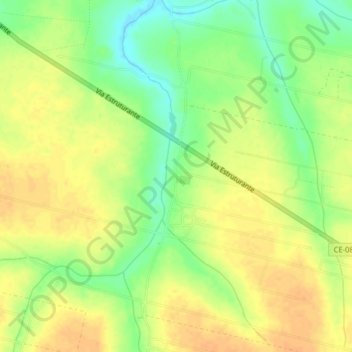 Mapa topográfico Cariri, altitud, relieve