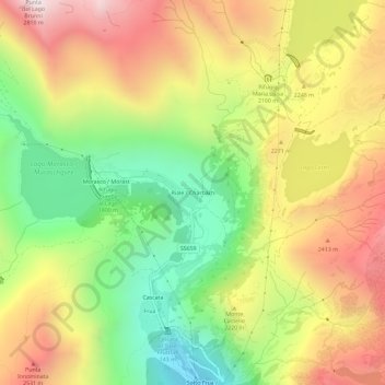 Mapa topográfico Riale / Chärbäch, altitud, relieve