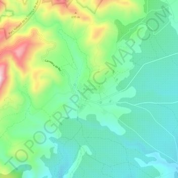 Mapa topográfico Rosell, altitud, relieve
