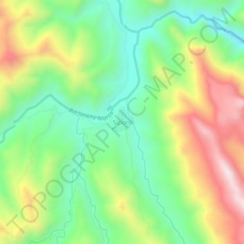 Mapa topográfico Siporo, altitud, relieve