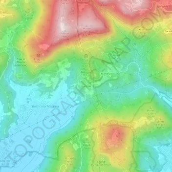 Mapa topográfico Gazzolo, altitud, relieve