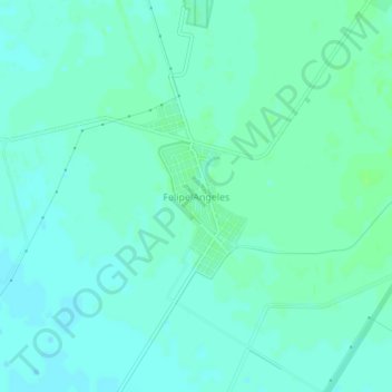Mapa topográfico Felipe Angeles, altitud, relieve