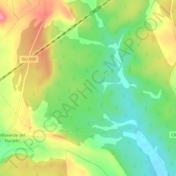 Mapa topográfico Valdelatas, altitud, relieve