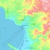 Mapa topográfico Ensenada, altitud, relieve