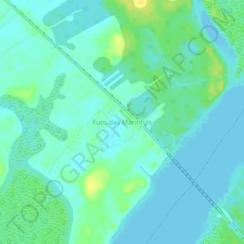 Mapa topográfico Furo das Marinhas, altitud, relieve