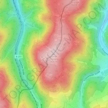 Mapa topográfico Hoher Eimberg, altitud, relieve