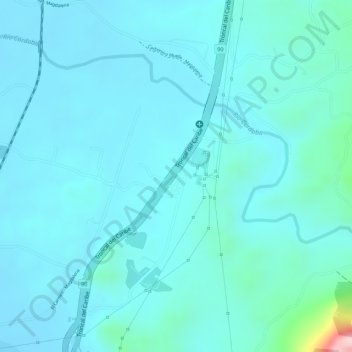 Mapa topográfico Cordobita, altitud, relieve