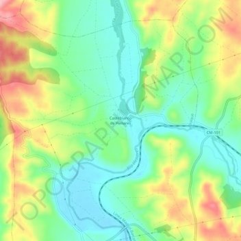 Mapa topográfico Castilblanco de Henares, altitud, relieve