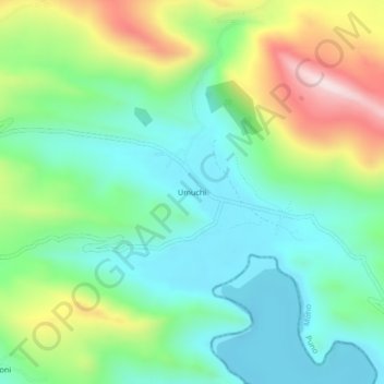 Mapa topográfico Umuchi, altitud, relieve