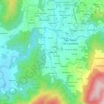 Mapa topográfico Guigermas, altitud, relieve