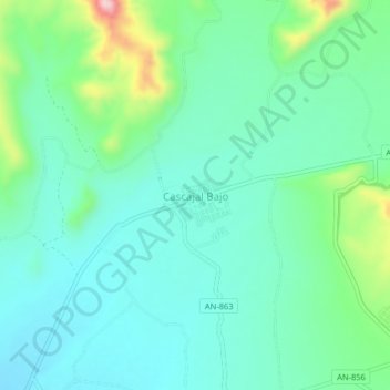 Mapa topográfico Cascajal Bajo, altitud, relieve