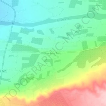 Mapa topográfico Herbay Alto, altitud, relieve