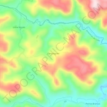 Mapa topográfico Cerro Agudo, altitud, relieve