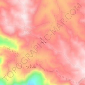 Mapa topográfico USENDA, altitud, relieve